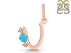 Turquoise & White Topaz Alphabet U Pendant TRQ-RDA-99.