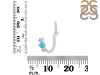 Turquoise & White Topaz Alphabet U Pendant TRQ-RDA-99.