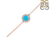 Turquoise & White Topaz Bracelet With Adjustable Camera Lock TRQ-RDB-65.