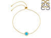 Turquoise & White Topaz Bracelet With Adjustable Camera Lock TRQ-RDB-65.