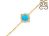 Turquoise & White Topaz Bracelet With Adjustable Camera Lock TRQ-RDB-66.