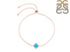 Turquoise & White Topaz Bracelet With Adjustable Camera Lock TRQ-RDB-66.