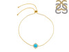Turquoise & White Topaz Bracelet With Adjustable Camera Lock TRQ-RDB-66.