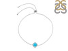 Turquoise & White Topaz Bracelet With Adjustable Camera Lock TRQ-RDB-66.