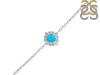 Turquoise & White Topaz Bracelet With Adjustable Camera Lock TRQ-RDB-67.