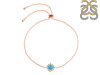 Turquoise & White Topaz Bracelet With Adjustable Camera Lock TRQ-RDB-67.