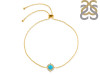 Turquoise & White Topaz Bracelet With Adjustable Camera Lock TRQ-RDB-67.