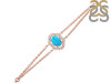 Turquoise & White Topaz Bracelet With Adjustable Camera Lock TRQ-RDB-68.