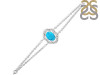 Turquoise & White Topaz Bracelet With Adjustable Camera Lock TRQ-RDB-68.