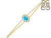 Turquoise & White Topaz Bracelet With Adjustable Camera Lock TRQ-RDB-68.