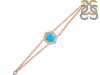 Turquoise & White Topaz Bracelet With Adjustable Camera Lock TRQ-RDB-83.