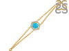 Turquoise & White Topaz Bracelet With Adjustable Camera Lock TRQ-RDB-83.