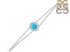 Turquoise & White Topaz Bracelet With Adjustable Camera Lock TRQ-RDB-83.