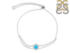 Turquoise & White Topaz Bracelet With Adjustable Camera Lock TRQ-RDB-83.