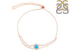 Turquoise & White Topaz Bracelet With Adjustable Camera Lock TRQ-RDB-83.