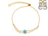 Turquoise & White Topaz Bracelet With Adjustable Camera Lock TRQ-RDB-83.