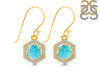 Turquoise & White Topaz Earring TRQ-RDE-701.