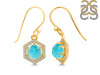 Turquoise & White Topaz Earring TRQ-RDE-701.