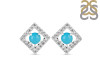 Turquoise & White Topaz Stud Earring TRQ-RDE-847.