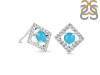 Turquoise & White Topaz Stud Earring TRQ-RDE-847.