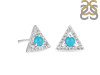 Turquoise & White Topaz Stud Earring TRQ-RDE-848.