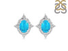 Turquoise & White Topaz Stud Earring TRQ-RDE-849.