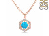 Turquoise & White Topaz Necklace With Slider Lock TRQ-RDN-69.