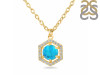 Turquoise & White Topaz Necklace With Slider Lock TRQ-RDN-69.