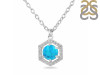 Turquoise & White Topaz Necklace With Slider Lock TRQ-RDN-69.