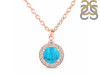 Turquoise & White Topaz Necklace With Slider Lock TRQ-RDN-72.