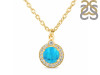 Turquoise & White Topaz Necklace With Slider Lock TRQ-RDN-72.