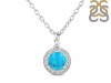 Turquoise & White Topaz Necklace With Slider Lock TRQ-RDN-72.