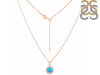 Turquoise & White Topaz Necklace With Slider Lock TRQ-RDN-72.