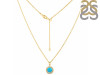Turquoise & White Topaz Necklace With Slider Lock TRQ-RDN-72.