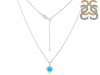 Turquoise & White Topaz Necklace With Slider Lock TRQ-RDN-74.