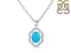 Turquoise & White Topaz Necklace With Slider Lock TRQ-RDN-78.