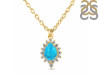 Turquoise & White Topaz Necklace With Slider Lock TRQ-RDN-79.