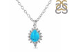 Turquoise & White Topaz Necklace With Slider Lock TRQ-RDN-79.