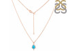 Turquoise & White Topaz Necklace With Slider Lock TRQ-RDN-79.