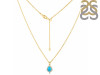 Turquoise & White Topaz Necklace With Slider Lock TRQ-RDN-79.
