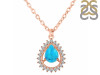 Turquoise & White Topaz Necklace With Slider Lock TRQ-RDN-80.