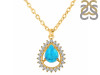 Turquoise & White Topaz Necklace With Slider Lock TRQ-RDN-80.