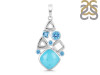 Turquoise & Blue Topaz Pendant TRQ-RDP-47.