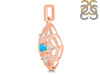 Turquoise & White Topaz Pendant TRQ-RDP-797-CZ-LOOP.