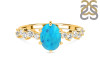  Turquoise & White Topaz Ring TRQ-RDR-2241.