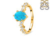  Turquoise & White Topaz Ring TRQ-RDR-2241.