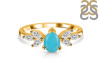 Turquoise & White Topaz Ring TRQ-RDR-2556.