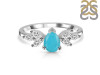 Turquoise & White Topaz Ring TRQ-RDR-2556.