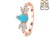 Turquoise & White Topaz Ring TRQ-RDR-2556.