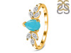 Turquoise & White Topaz Ring TRQ-RDR-2556.